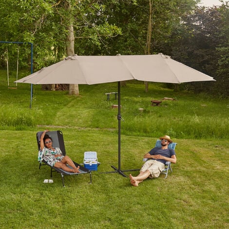 Großer Gartenschirm 300cm - Kurbel-Bedienung & Wetterfest Für Terrasse