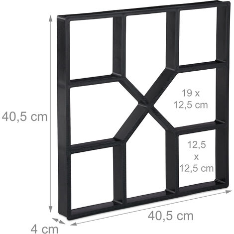 Relaxdays Pflasterform, 2er Set, Pflaster & Gehwege, Schalungsform