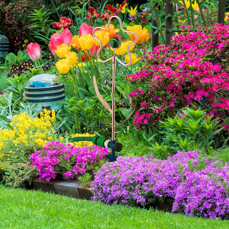 Relaxdays Rasensprenger Blume, 3/4 Zoll, mit Erdspieß, Sprinkler