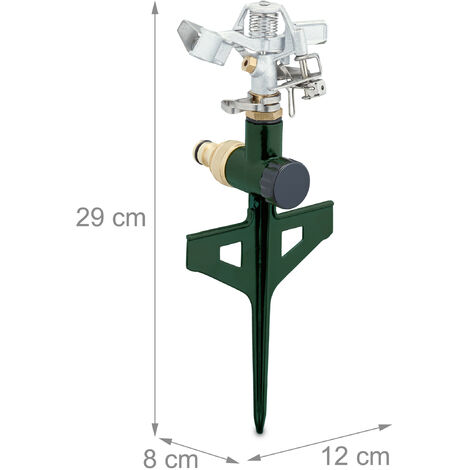 Relaxdays Pulsationssprenger Metall - 360° Gartenbewässerung Mit 24 M Reichweite