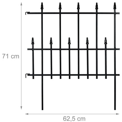 Relaxdays Beetzaun Metall, HxB 71 x 247 cm, Garten Beeteinfassung zum