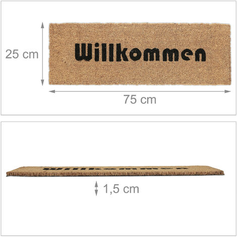 Relaxdays Kokos Fußmatte 'Schuhparkplatz' 75x25 Cm – Schmutzabtreter Für Innen & Außen