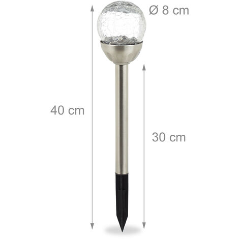 Relaxdays Solarlampen für außen, 3er Set, LED Garten Solarleuchten
