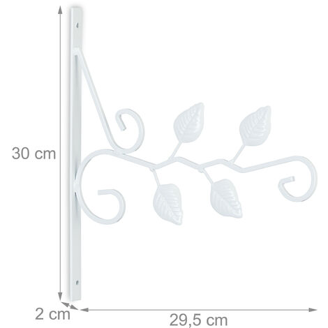 Relaxdays Blumenampel Halterung, Blätter, Wandmontage, HxBxT 30 x 29,5