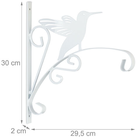 Relaxdays Blumenampel Halterung 2er Set - Wandhalter Für Blumentöpfe Schwarz