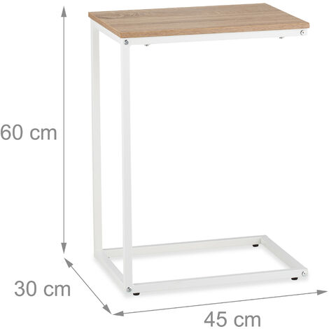 Relaxdays Beistelltisch In C-Form, HBT: 60 X 30 X 45 Cm, Sesseltisch ...