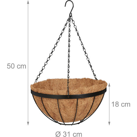 Esschert Design Ersatzeinlage Für Hanging Basket – Kokoseinlage, Ø 36 Cm, Höhe 14 Cm – Natürliche Drainage Für Blumenampeln