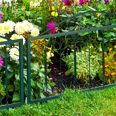 Relaxdays Beetzaun Metall, HxB 46 x 57 cm, Garten Beeteinfassung zum