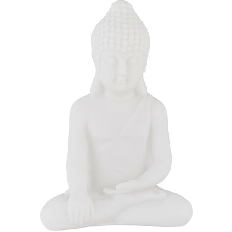 Relaxdays Buddha Figur sitzend, 17 cm hoch, GartenDekofigur