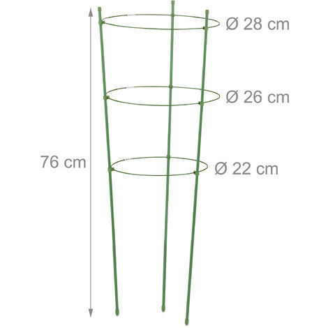 Relaxdays Rankhilfe 5er Set, Metall & Kunststoff, 76 cm hoch, 3 ...