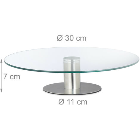 Relaxdays Tortenplatte Drehbar - 30cm Glas Servierplatte Für Kuchen & Gebäck