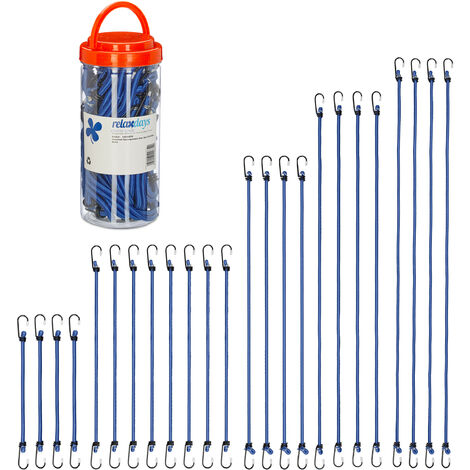 3-tlg. Spanngurt Set Fahrrad - Gummispanner Mit Haken Für Gepäck