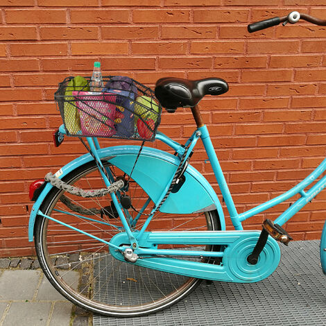Relaxdays Gepäcknetz Motorrad & Fahrrad, 4er Set, Netz Fahrradkorb, 40 x 40  cm, 6 Haken, elastisches