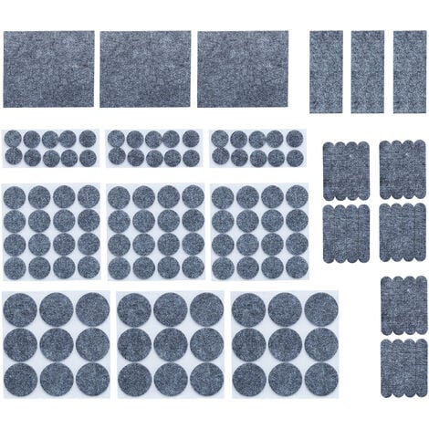 Relaxdays Antirutsch Pads für Möbel, 189er Pack, selbstklebende  Rutschstopper, 4 Größen, EVA Möbelstopper, schwarz