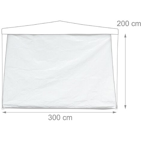 Relaxdays Pavillon Seitenteile 3er Set - Wasserdichte Seitenwände Mit Fenster Für 3x3m Gartenpavillons