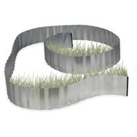 2x Rasenkante verzinkt, Beetumrandung Metall, Beeteinfassung als Wurzelsperre, LxH: 5 m x 16 cm, flexibel, silber, grau