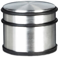 12 x Türstopper hoch, Edelstahl, Rutschfest, Groß, Für schwere Türen, Gummi-Schutz, HBT: ca. 7,5 x 9,5 x 9,5 cm, silber