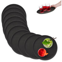 Relaxdays Serviertablett 5er Set, 35x25 Cm, Schwarz – Rutschfeste Oberfläche, Für Gastronomie & Private Feiern