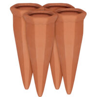 12 x Tonkegel Bewässerung im Set, Pflanzen Wasserspender Ton, Wein und PET Flaschen Bewässerungskegel, Terracotta