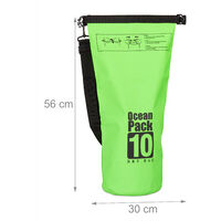 Skifahren wasserdichter Dry Bag Relaxdays Ocean Pack 10L ultraleichter Trockensack für Segeln Rafting