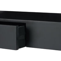Relaxdays Wandregal mit Schublade, hängend, Design, 25cm tief, Wohnzimmer, Wandschublade, Wandboard, schwarz