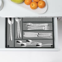 Relaxdays Besteckkasten Aus Metall, 6 Fächer, Anthrazit - 5x28,5x40,5cm Für Schubladen