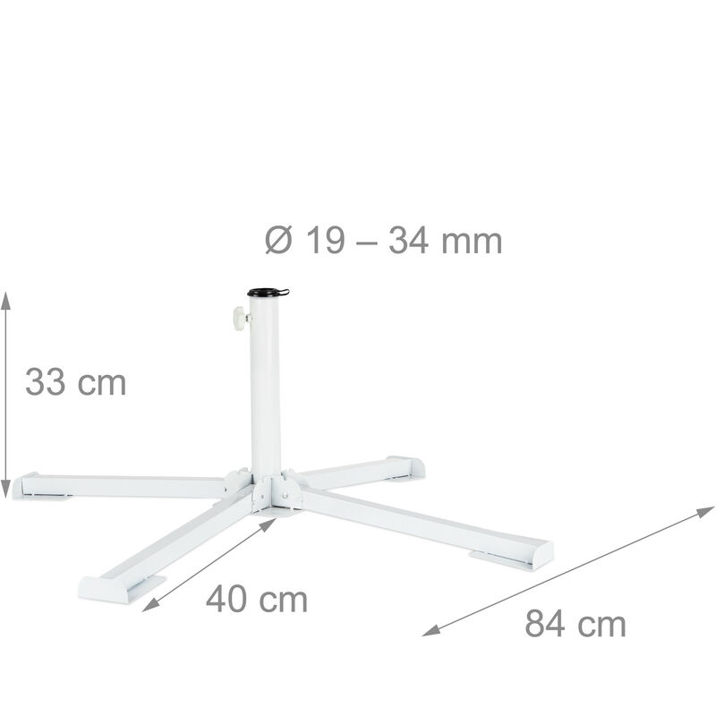 Relaxdays Pied de Parasol pour mâts de 19-34 mm Socle Pliable à Relaxdays Pied de Parasol pour mâts de 19-34 mm Socle Pliable à