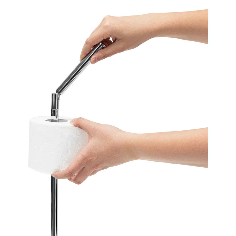 Relaxdays Porte-papier toilettes support rouleau de papier WC réserve 5  rouleaux, HxD: 55 x 15 cm, argenté - 4052025279691 - Cdiscount Bricolage