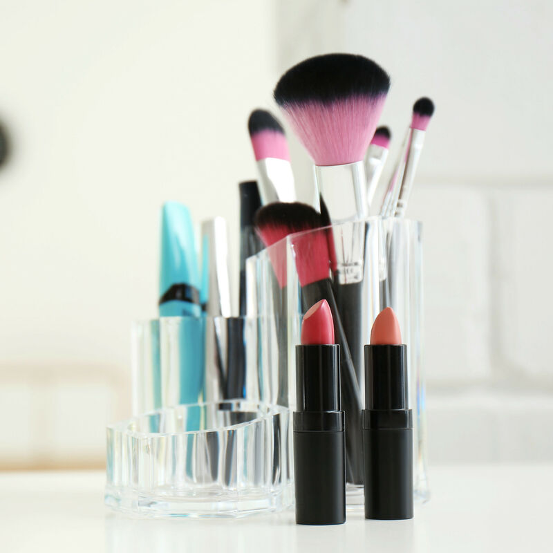Porte-pinceau de maquillage transparent nar, boîte de rangement pour  pinceaux, crayon à lèvres et à barrage, stylo anti-poussière, E27 -  AliExpress