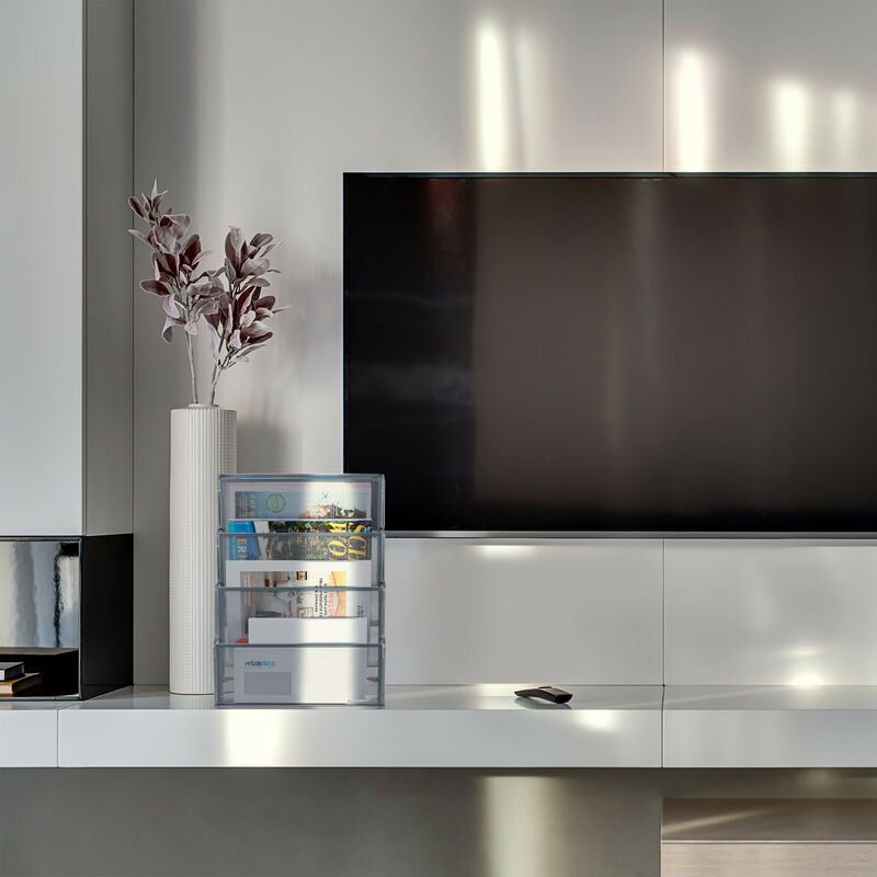 Relaxdays Range-revues, Jacinthe D'eau, HxLxP : 25 X 34,5 X 15,5 Cm, Rangement Tressé, Organiseur, Nature