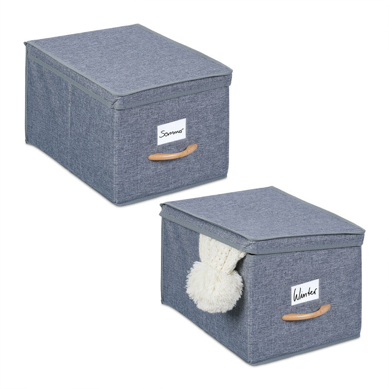 Boîte de rangement pliable, lot de 10, en tissu, caisses ouvertes, avec  poignées, HxlxP 30x30x30 cm