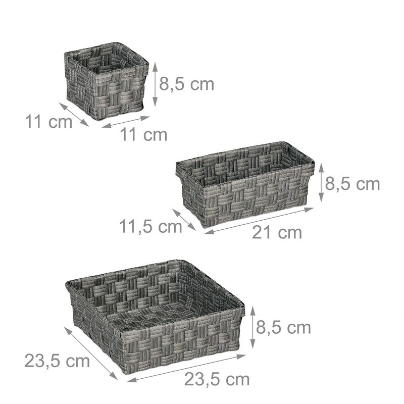 mDesign panier en métal avec poignées – boite de rangement grillagée en acier inoxydable pour l'armoire ou l'étagère – rangement salle de bain pratique – lot de 4 – couleur bronze