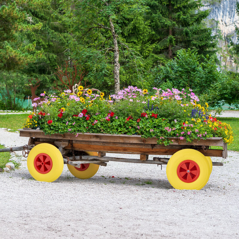 Roue De Brouette 3.50-8 Roue De Brouette Relaxdays 3.50-6 - Increvable 100 Kg - Caoutchouc PU - Jante Rouge - Diamètre 33 Cm Roue 3.50-6 Caoutchouc