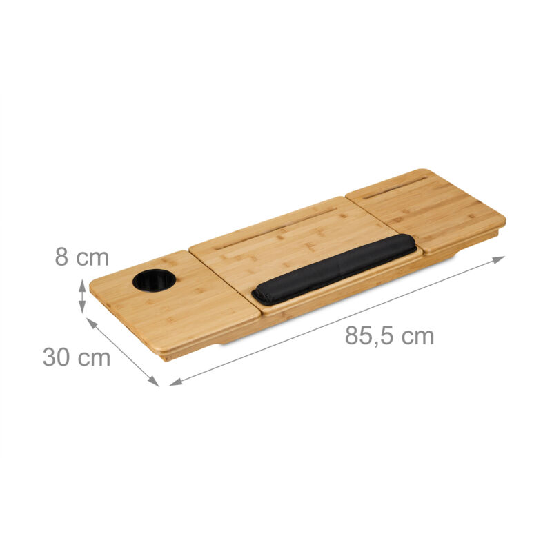 MENGDA Table de lit en bambou pour ordinateur portable avec tiroir Table de Lit Support PC