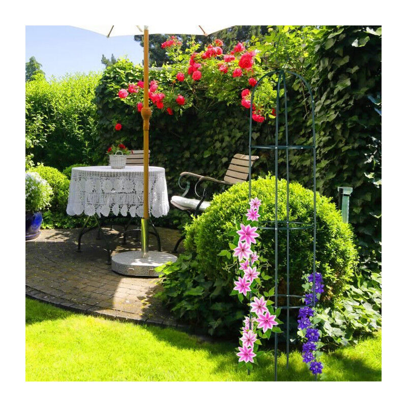Support Pour Plantes Grimpantes Relaxdays - Pyramide Métal 204 Cm - Noir - Rosier, Lierre, Tomates