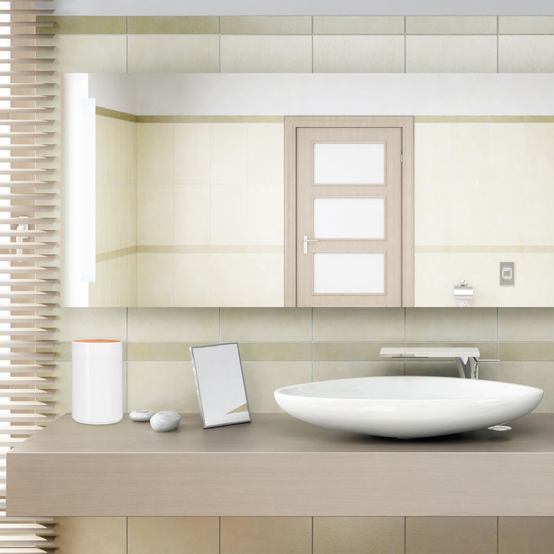 Poubelle de salle de bain Bleue 5L avec couvercle Bambou - Accessoires de  salle de bains - Décomania