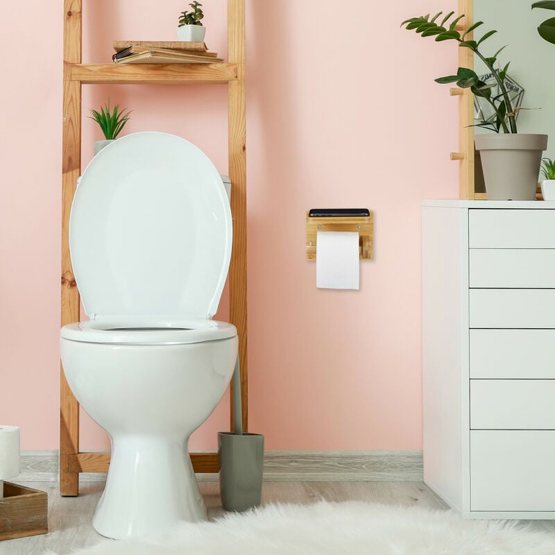 CASARIA Serviteur WC en Bambou 83 x 24,5 x 20 cm Dérouleur Papier Toilette  avec Brosse WC Ensemble WC sur Pied : : Cuisine et Maison