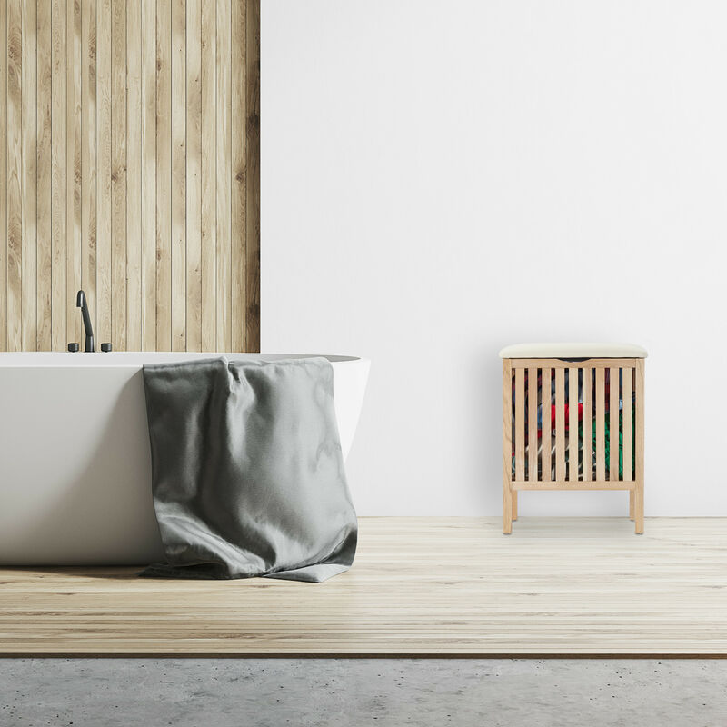 Panier à Linge Avec Siège En Bois - Panier à Linge