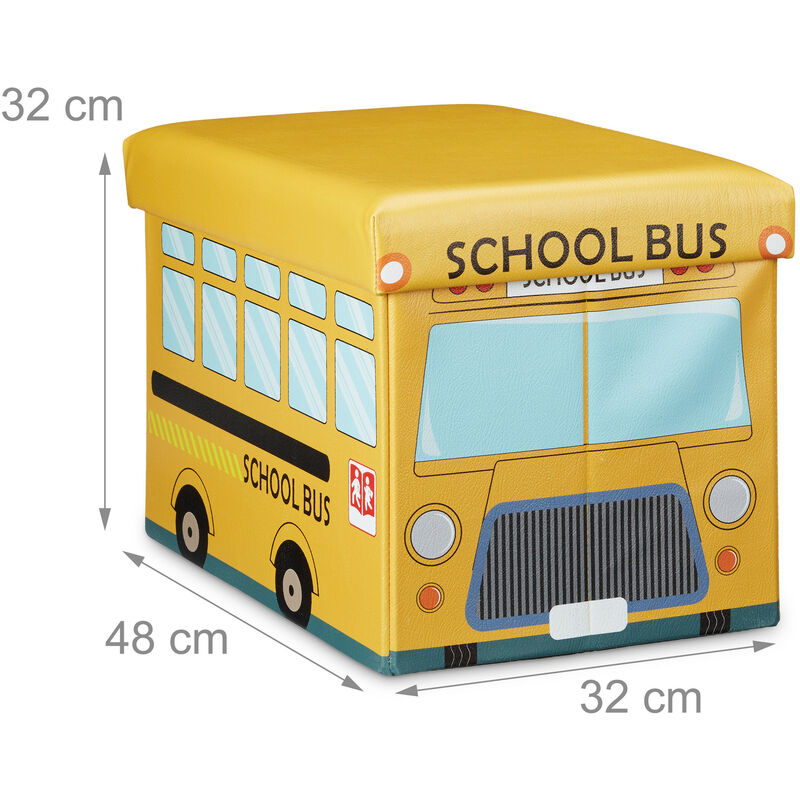 Relaxdays Tente pour enfants en forme de bus scolaire, H x L x P : 70 x 110  x 70 cm, intérieur et extérieur, multicolore