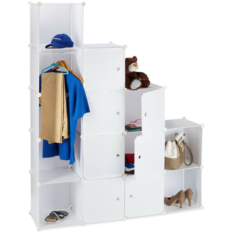 relaxdays armoire système clic - 12 compartiments - armoire en