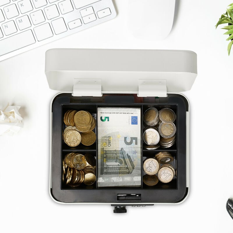 Boîte d'économie d'argent, Organisateur d'pièces amovible en bois à 3  compartiments, Organisateur portatif stockage d'argent d'épargnant, boîte  pièce