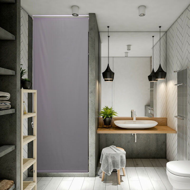 Relaxdays Store de douche Carré, 140x240 cm, Rideau de douche, baignoire  bain store, fixation plafond, semi-transparent