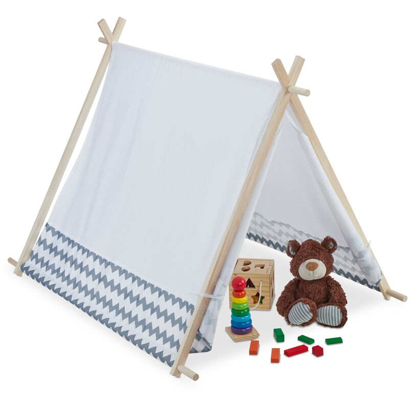 Tipi enfant Wapi toile Bleu H 160 cm - Tente, tipi, penderie