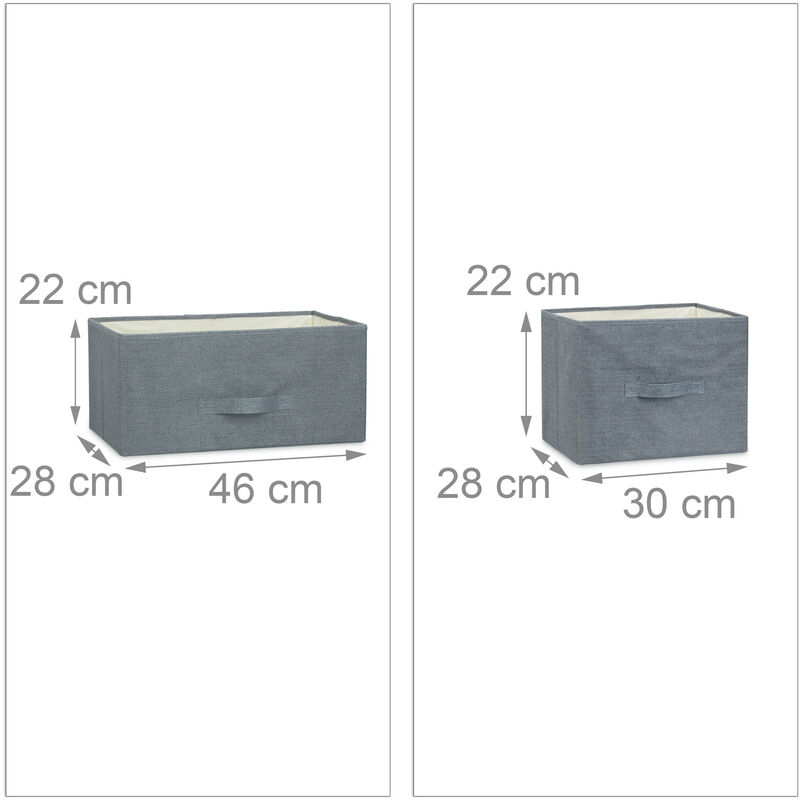 Relaxdays 10023328_492 Meuble Rangement 4 Commode étagère tiroir Tissu  HxlxP: 76 x 20 x 48 cm, Gris, Variante D en destockage et reconditionné  chez DealBurn