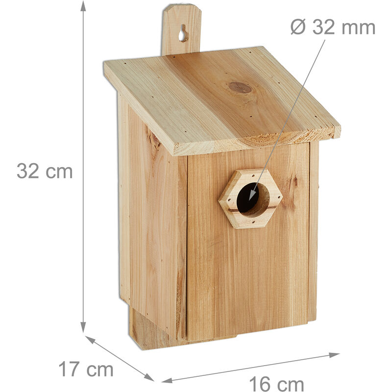 Trixie Nid en bois horizontal inséparable - 21 × 13 × 12 cm/ø 4 cm
