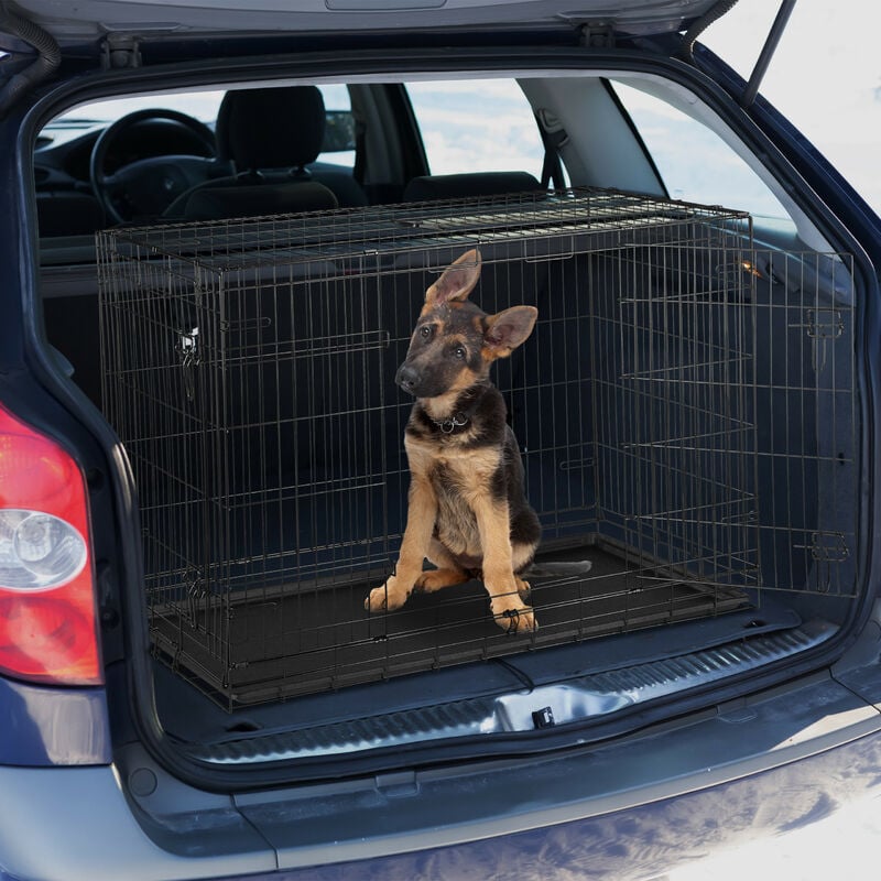 relaxdays voiture caisse chien - aluminium - caisse pour chien - cage de  transport 