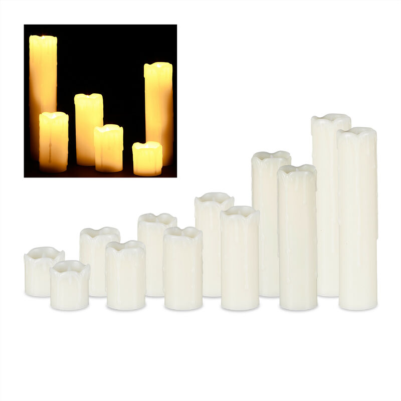 12 paquets de bougies à LED sans flamme et vacillantes, alimentées par  piles, avec minuterie, pour les décorations de Noël, l'automne et  l'intérieur