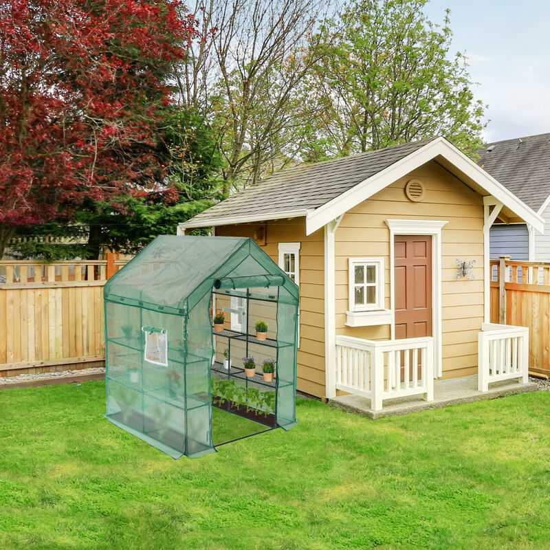 Relaxdays Serre de jardin à tomates XL Bâche avec toit incliné