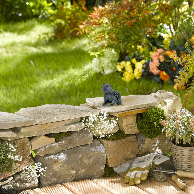 Relaxdays Bain d'oiseaux en fonte de fer, décoration pour le jardin, H x L  x P : 6,5 x 24 x 12,5 cm, argenté
