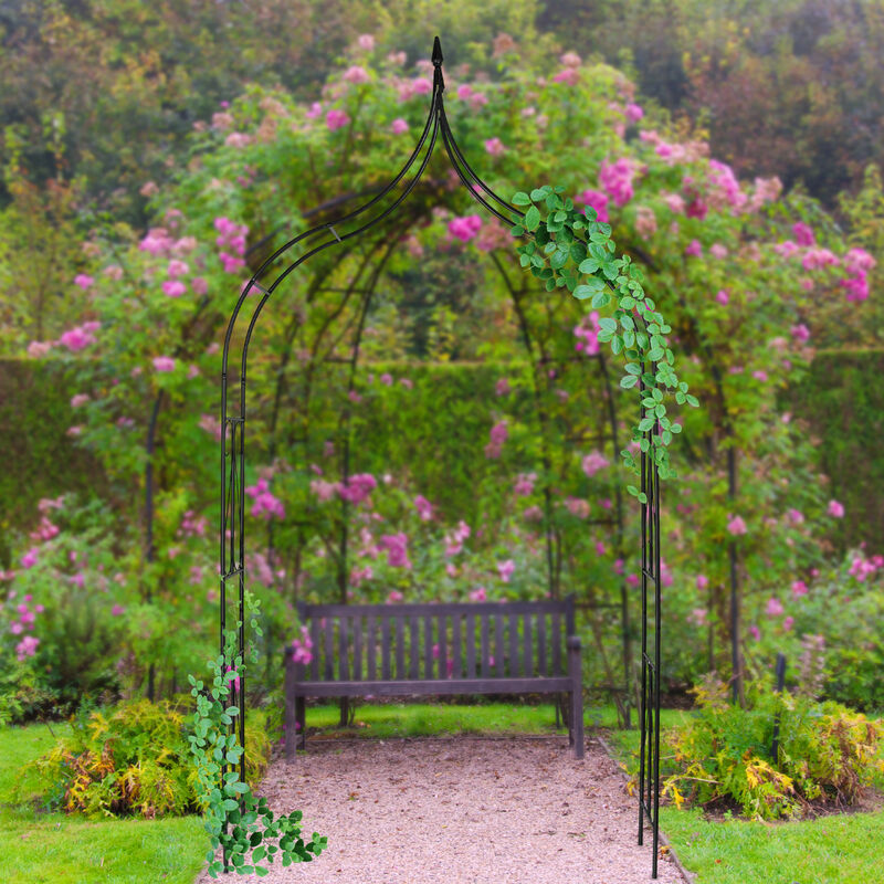 relaxdays Arceau Arche rosiers pergola Obélisque de Jardin Support tuteur métal Colonne pour